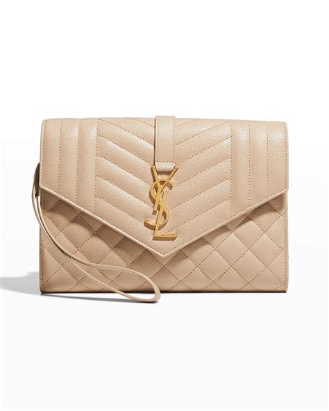 ysl monogram quilted envelope clutch bag